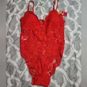 Red Lace Bodysuit